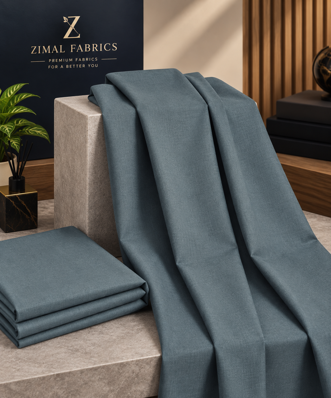 Junaid Jamshed Wool – Premium Winter Fabric | Charcoal Grey