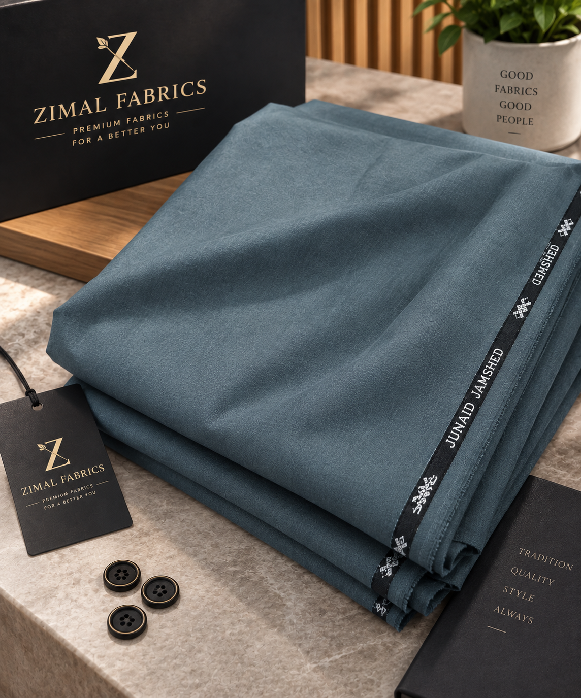 Junaid Jamshed Wool – Premium Winter Fabric | Charcoal Grey