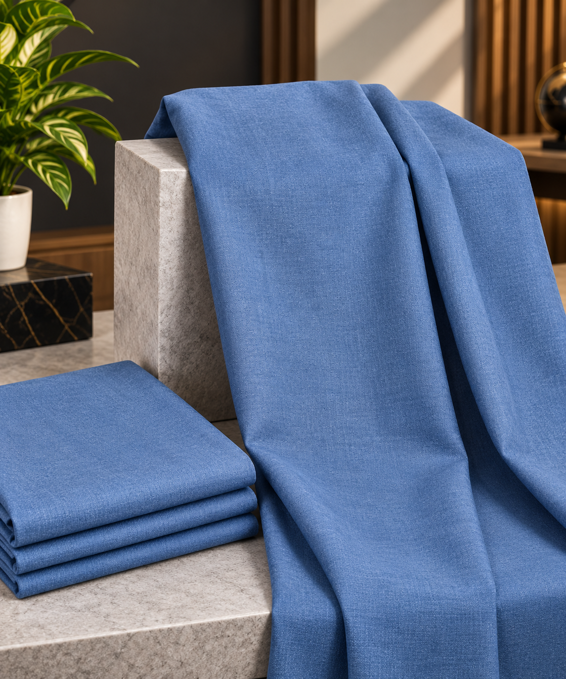 Junaid Jamshed Wool – Premium Winter Fabric | Classic Blue