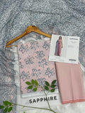 SAPPHIRE Premium Lawn 3PC Unstitched Suit – Tea Pink
