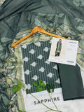 SAPPHIRE Premium Lawn 3PC Unstitched Suit – Olive Green