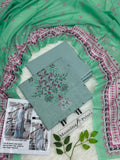 Momina Prints Premium Digital Lawn – 3 Piece Unstitched Suit | Aqua Blossom